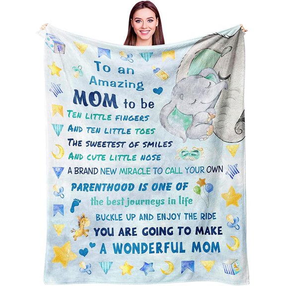 Sunyuer New Mom Gifts for Women After Birth, Mothers Day First Gifts for New Mom, Pregnancy Gifts for First Time Moms Gift, Gender Reveal Gifts, Mom to Be Gift Promoted to Mom Throw Blankets 50"x 60"