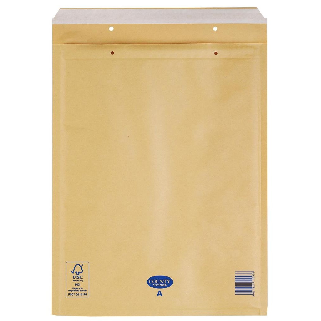 County Stationery Bubble Lined Manilla Envelope (Pack of 10)