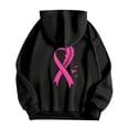 thumbnail image 6 of Full Zip Up Hoodie Women Breast Cancer Awareness Pink Ribbon Sweatshirts 2025 Fall Winter Fashion Long Sleeve Casual Lightweight Actity Hooded Jacket (Black, S), 6 of 6