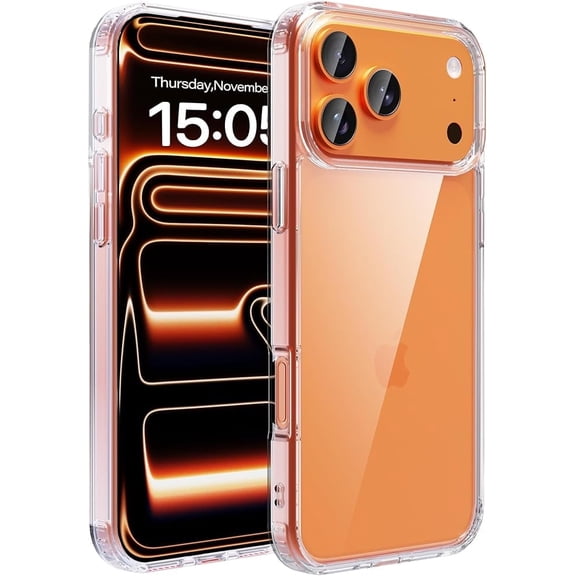 XNB Clear Case for iPhone 17 Pro Max,[Anti-Yellowing][Military-Grade Drop Protection] Hard PC Back  Hard Frame Shockproof Case for IPhone 17 Pro Max