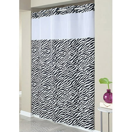 Hookless Zebra Print Mystery Polyester Shower Curtain Walmart Com