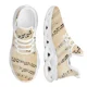 thumbnail image 1 of Zapatos planos con estampado de notas musicales para mujer, zapatillas deportivas cómodas con plataforma y cordones,, 1 of 6