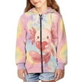 thumbnail image 3 of Chaqlin Axolotl Love Heart Tie Dye Boys Sporty Hoodie Zip Up Long Sleeve with Pockets Lightweight Athletic Top for Kids Youth Size 14-16, 3 of 7