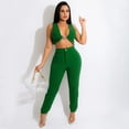 thumbnail image 4 of Women Fashion 2 Piece Pant Set Sleeveless Vest Crop Top And High Waist Skinny Pants Party Club Sexy Chic Outfits 2024 Streetwear, 4 of 20