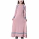 thumbnail image 2 of Vestido largo musulmán Herrnalise para niñas medianas y grandes, manga larga, cuello en V, vestido con bloques de color, 2 of 6