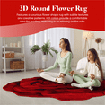 thumbnail image 6 of Flowers 2 Ft Round Throw Accent Area Rugs Floral Rose Flower Shaped Rug Modern for Girls Bedroom Floor Living Room Carpet 304 Red, 6 of 10