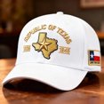 thumbnail image 2 of WKSCLPAI Republic of Texas Commemorative Hat, Vintage Baseball Cap Lone Star Design 1836-1845 Adjustable Dad Hat for Men Women, White B, 2 of 5