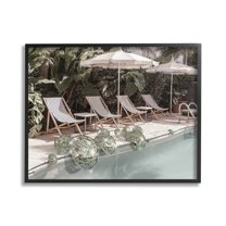 Stupell Industries Disco Balls at Pool Nature Painting Black Framed Art Print Wall Art, 30 x 24