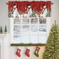 thumbnail image 4 of Christmas Valance Curtain for Windows Winter Snowman Xmas Tree Deer Snowflakes Red Curtain Valances Short Window Treatments Panels for Kitchen Bathroom Laundry Room Basement 42 x 12 Inch, 4 of 7