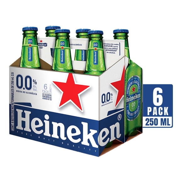 Cerveza Heineken sin alcohol 6 botellas de 250 ml c/u