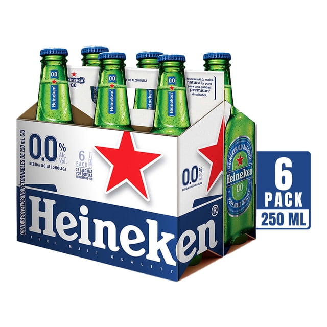 Cerveza Heineken sin alcohol 6 botellas de 250 ml c/u