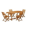 thumbnail image 2 of East West Furniture Wooden Patio Set Natural Oil, BSBS5CANA, 2 of 6