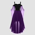 thumbnail image 5 of Robes Style Gothique pour Femmes Grande Taille Robe Midi Élégante avec Manches Évasées Ourlet Irrégulier, 5 of 5