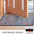 thumbnail image 3 of Red Floral Square Pattern Door Rugs,Washable Non Slip Door Mats Indoor,Decorative Door Mats,Entry Mat Indoor for Entrance,Bedroom,Kitchen,Bathroom,30"x17", 3 of 6