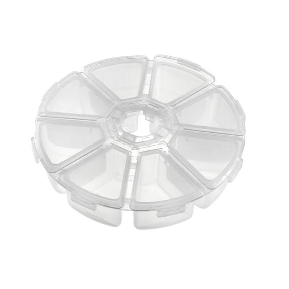 Component Storage Box PS Fixed 8 Grids Clear White 105x105x27mm