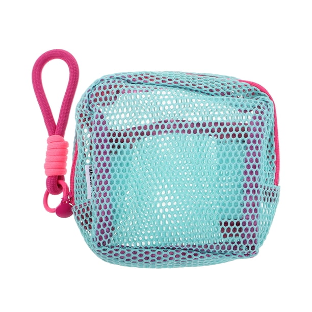 BRIGHTFUFU Bolsa de maquillaje de malla, bolsa de cosméticos de malla, bolsa de aseo de viaje con cremallera, Mini bolso de maquillaje portátil para accesorios diarios