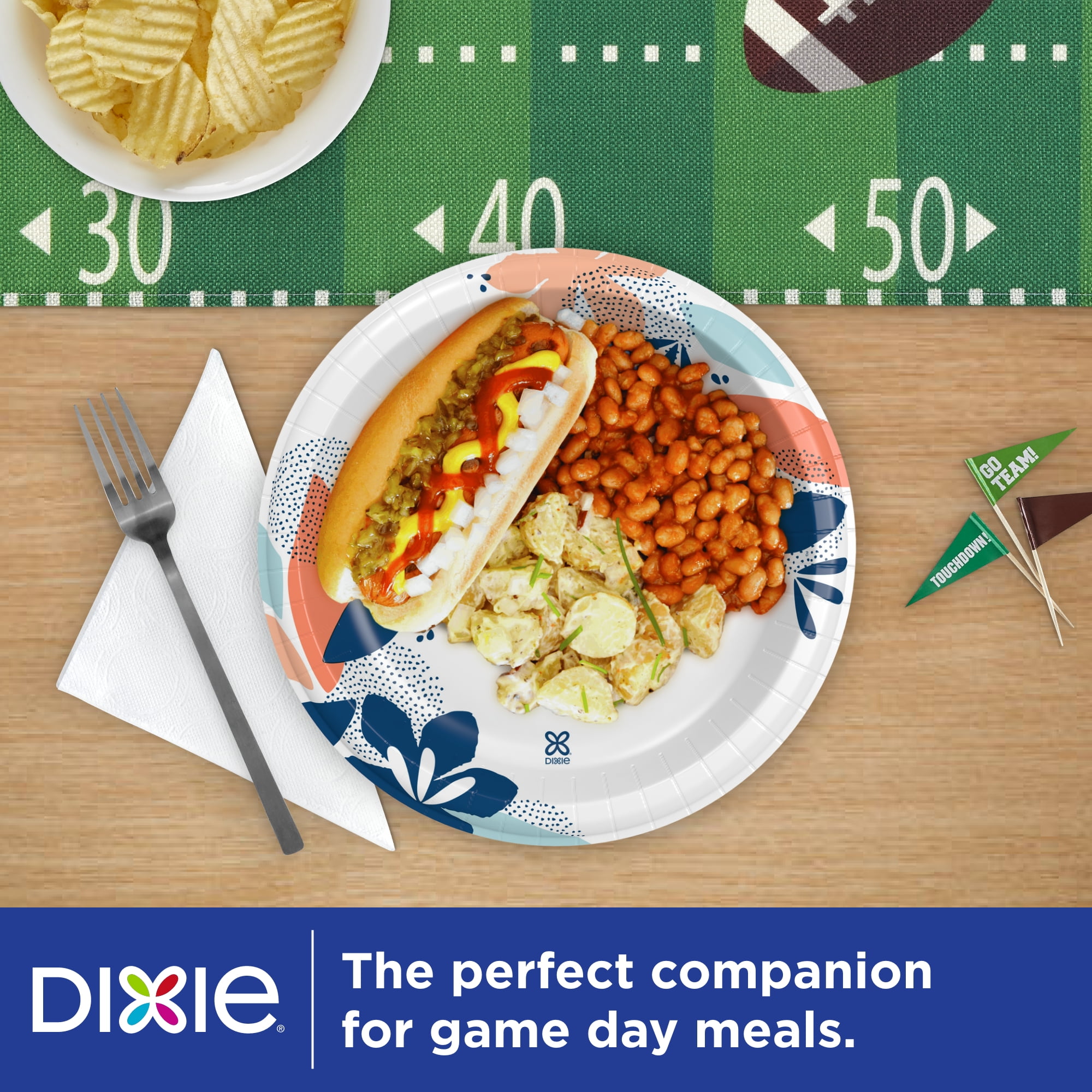 Dixie Disposable Paper Plates, 10", Multi-Color, 25 Count