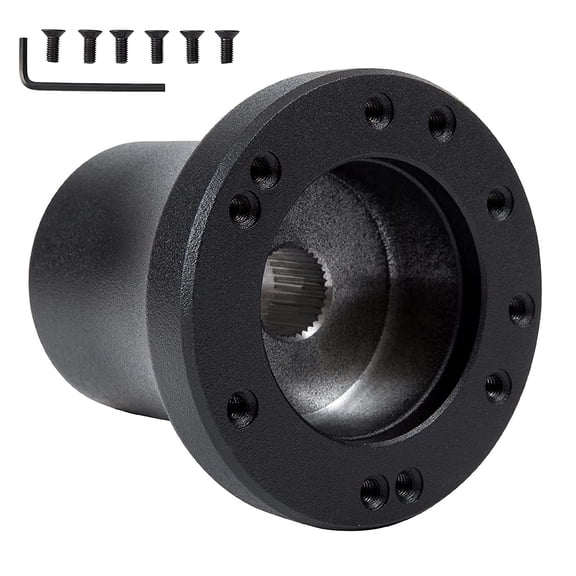 LOSCHEN Golf Cart Steering Wheel Adapter for Club Car DS, 5/6 Hole Replacement Adapter (Black)
