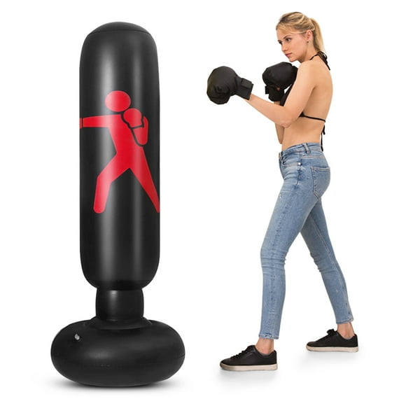 Sac de Boxe Gonflable en PVC de 5,2 Pieds Sac de Frappe Gonflable Sac de Cible de Boxe Entraînement Physique