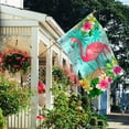 thumbnail image 5 of Flamingo House Flag Double Sided Welcome Tropical Flower Floral Outdoor Yard Flag 28 x 40 Inch, 5 of 6