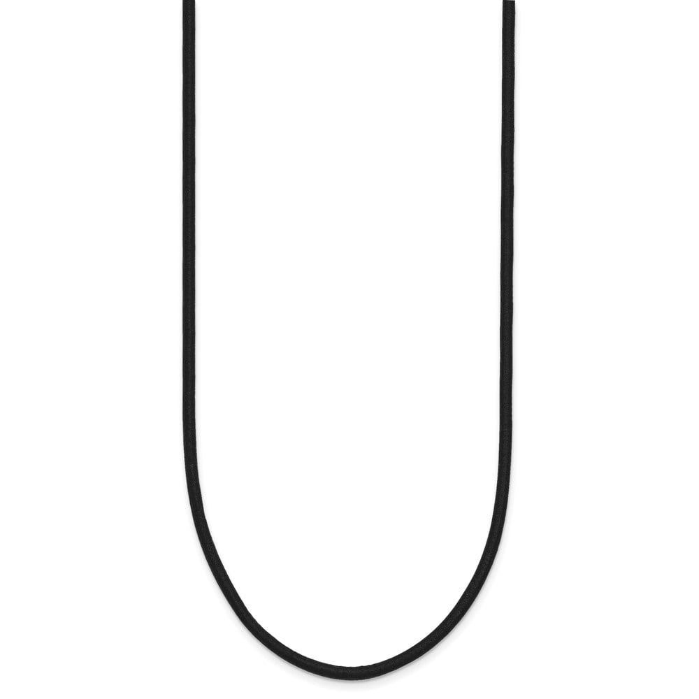 Auriga Fine Jewelry 14K Yellow Gold 2mm 18in Black Leather Cord Necklace 18inch for Women