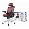 thumbnail image 4 of NOUHAUS ErgoFlip,Mesh,Office Chair,Ergonomic,Flip up Arms,Home Office,Study Room,Burgundy, 4 of 7
