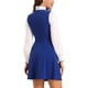 thumbnail image 3 of Vestidos con cuello de lazo para mujeres, vestido vintage de manga larga de los años 60, color contrastante M azul real, 3 of 6