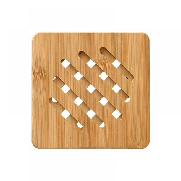 Bamboo Trivet Mat Set, Heavy Duty Hot Pot Holder Pads Coasters, Non