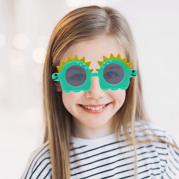 COSMOBETTY Green Little Dinosaur Glasses Frames Funny Party Props Lightweight for Decoration Use 2Pcs