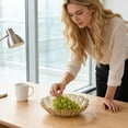 thumbnail image 6 of Clear Medium Floral Shaped Crystal Fruit Bowl, Luxury Storage Containers Snack Candy Dish, High-Quality Decorative Plate for Living Room Party Coffee Table Home Decor, Gold, 6 of 6