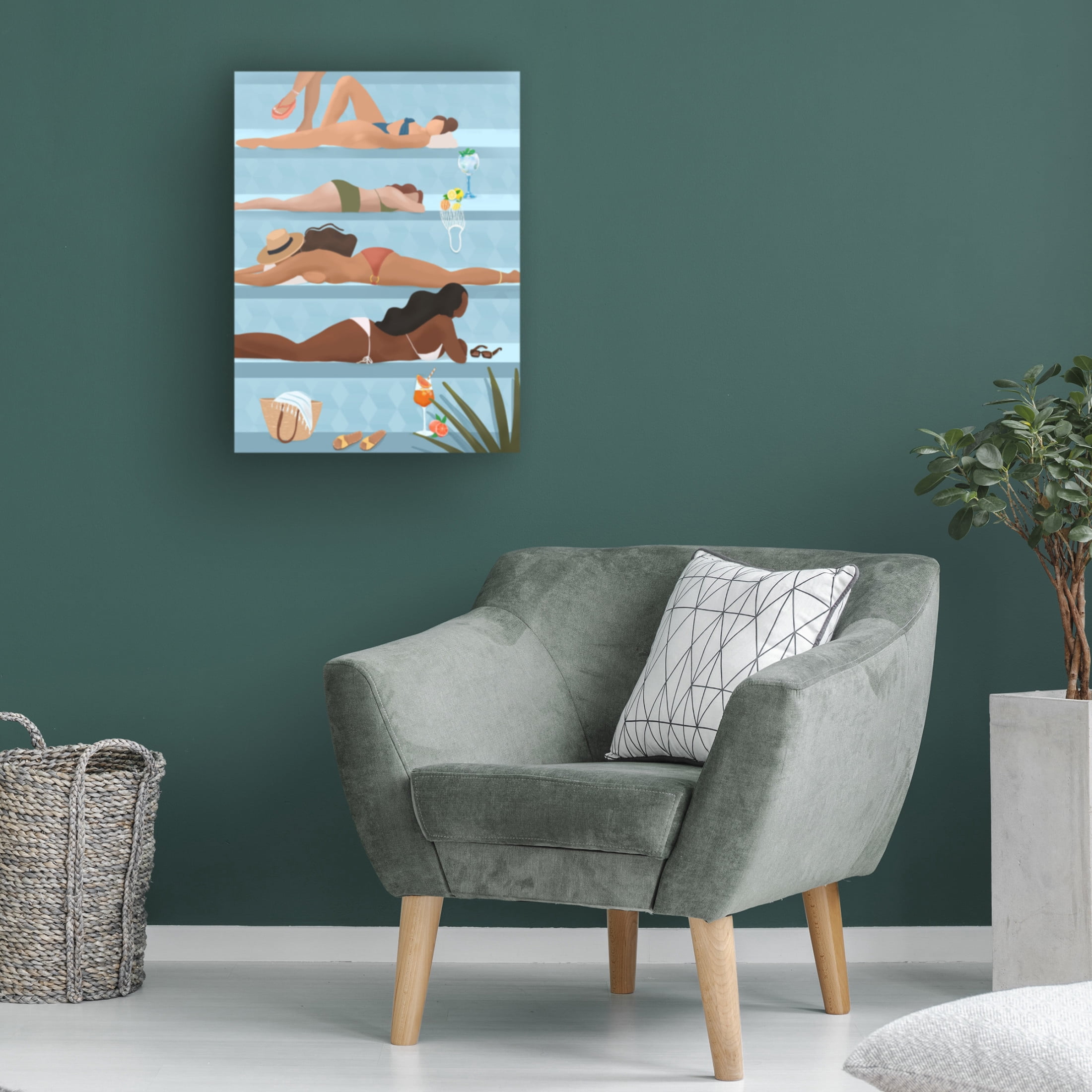 Trademark Fine Art Petra Lizde Ladies by the pool Canvas Wall Art