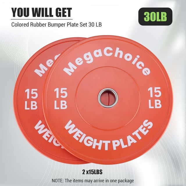 Eastvita High - Quality 15LB Pair Orange Rubber Bumper Plates Featuring Embossed Lettering