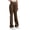 Brown, variant on Womens Flared Leggings Casual Stretch High Waist Fold Over Athletic Yoga Dance Pants Lounge Workout Activewear