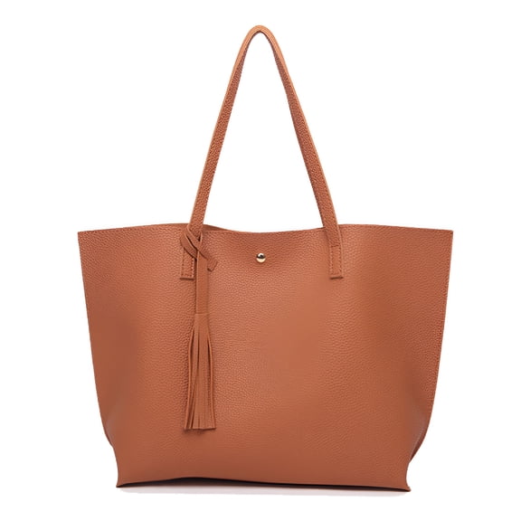 GASTROPOD Women'S Soft Faux Leather Tote Shoulder Bag, Big Capacity Tassel Handbag