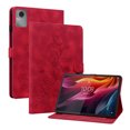 thumbnail image 2 of FJLBDE Case for Lenovo Tab Idea 11 / Lenovo Xiaoxin Pad 11 2025, Embossed Flower PU Leather Flip Wallet Folio Stand Cover, Red, 2 of 7