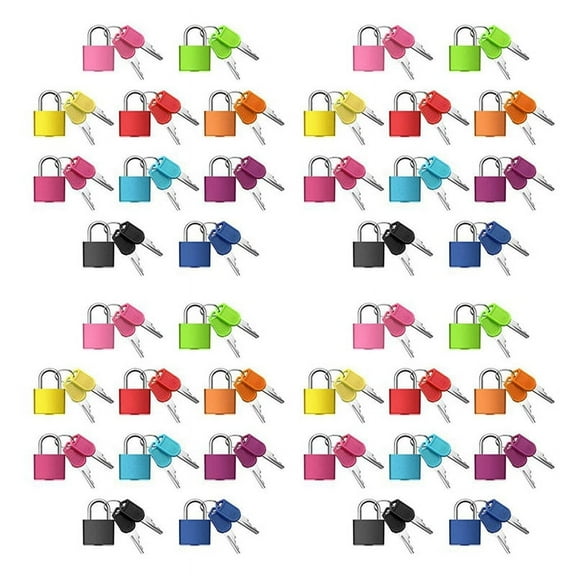 40 Pack Suitcase Locks with Keys,Multicolor Small Luggage Padlocks Metal Padlocks for School Gym Classroom Matching Game
