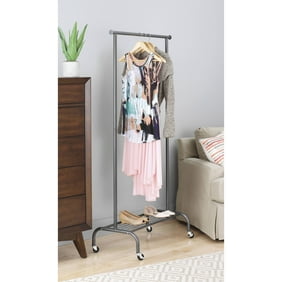 Mainstays Deluxe Garment Rack With Wheels Chrome Walmart Com