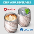 thumbnail image 4 of 12oz Insulated Wine Tumbler with Lid & Straw, Stainless Steel Egg Shape Cup, Liquid & Marble Print, 4 of 5