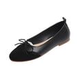 thumbnail image 3 of YHAJDS Ballet Flats for Women Solid Color Bow Vintage Slip On Round Toe Soft Sole Loafer Office Flat Shoes, 3 of 10