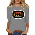thumbnail image 2 of Roncen Vintage 1976 Classic Print 3/4 Sleeve T-Shirt Retro 50th Birthday Gift Shirt 50rd for Women Letter Print Birthday Party Casual Tee Tops, 2 of 4