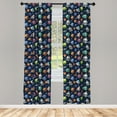 thumbnail image 3 of Ambesonne Space Curtains, Futuristic Science Ufo, Pair of 28"x84", Multicolor, 3 of 5