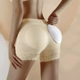 thumbnail image 3 of Women's Lace Butt-Lifting Shapewear Shorts – Seamless Tummy Control Padded Underwear with Hip Enhancer for Daily Wear, Gym & Special Events（Beige-L), 3 of 5