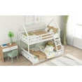 thumbnail image 4 of EUROCO Pine Wood Twin over Full Bunk Bed, House-Shaped for Kids Teens Bedroom, White, 4 of 15