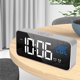 thumbnail image 5 of Reloj electrónico inteligente con espejo LED, portátil, hogar, USB, control de voz, temporizador silencioso, música, reloj despertador, recordatorio, Sivler Inevent HA001362-01B, 5 of 6