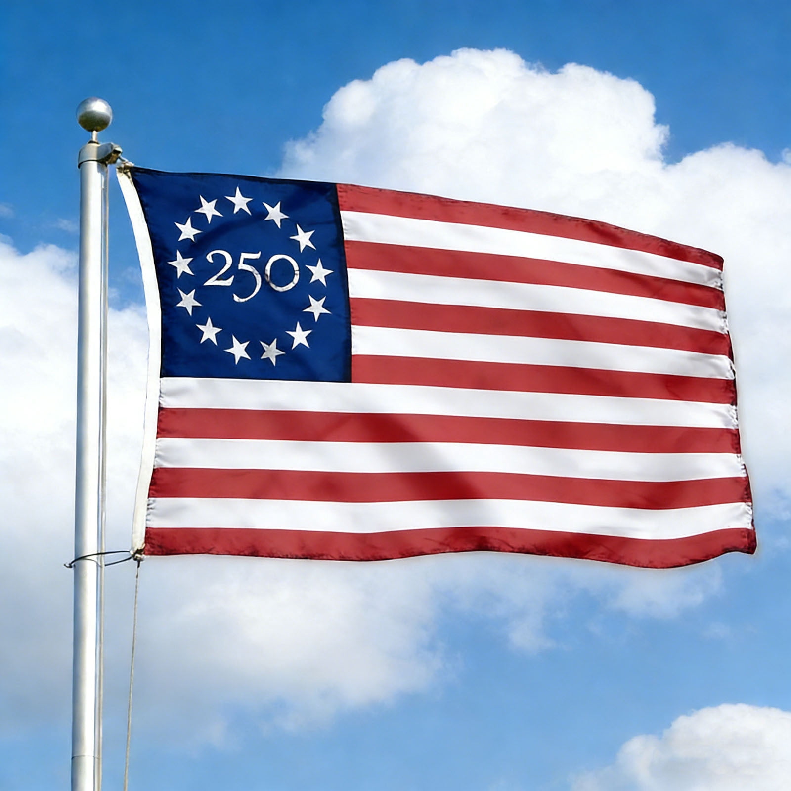 Clearance! 250th Anniversary USA Flag 3x5 Feet, Outdoor Polyester Patriotic Flag with Brass Grommets, Commemorates 1776-2026, Great for Porches, Yards, Parades, and Historical Events