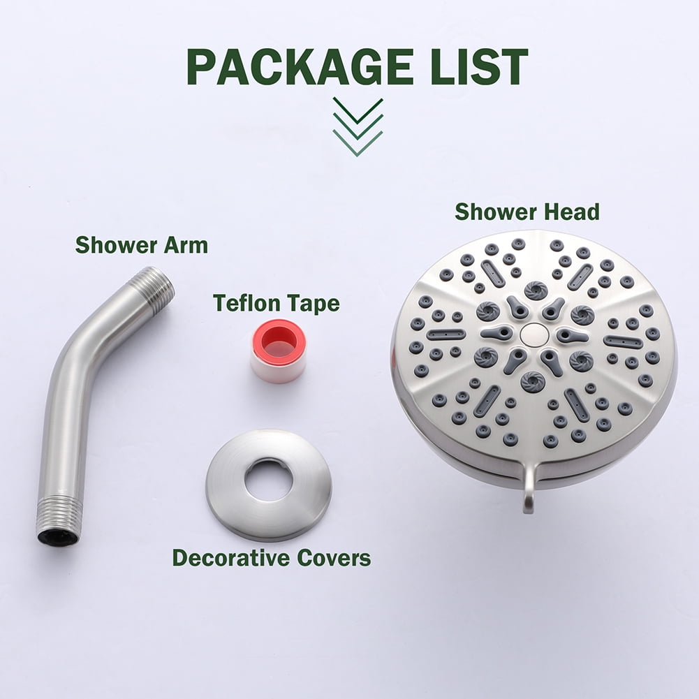 Kepooman 5-Inch Multifunctional Single Wall Mounted Fixed Shower Nozzle, Adjustable Angles Wall-Mount Showerhead, Nickel Kepooman 5-Inch Multifunctional Single Wall Mounted Fixed Shower Nozzle, Adjustable Angles Wall-Mount Showerhead, Nickel