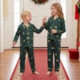 thumbnail image 5 of Family Matching 4th of July Pajamas Set Creative Star Print Long Sleeve Turn Down Collar Tops, 5 of 10