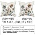 Teal Brown Cream Grey Floral Throw Pillow Covers 16x16 In Watercolor