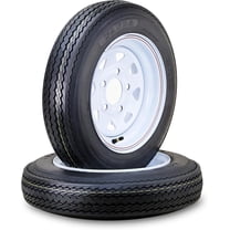 WANDA Trailer Tire Wheel Assembly 4.80-12 6-Ply C 79M 5 Lug on 4.5" PCD White Spoke Rim ,SET 2