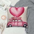 thumbnail image 2 of RUIYC Valentine's Day Kisses Throw Pillow Covers, Hearts Truck Wedding Cushion Case Decoration for Sofa Couch, 2 of 5